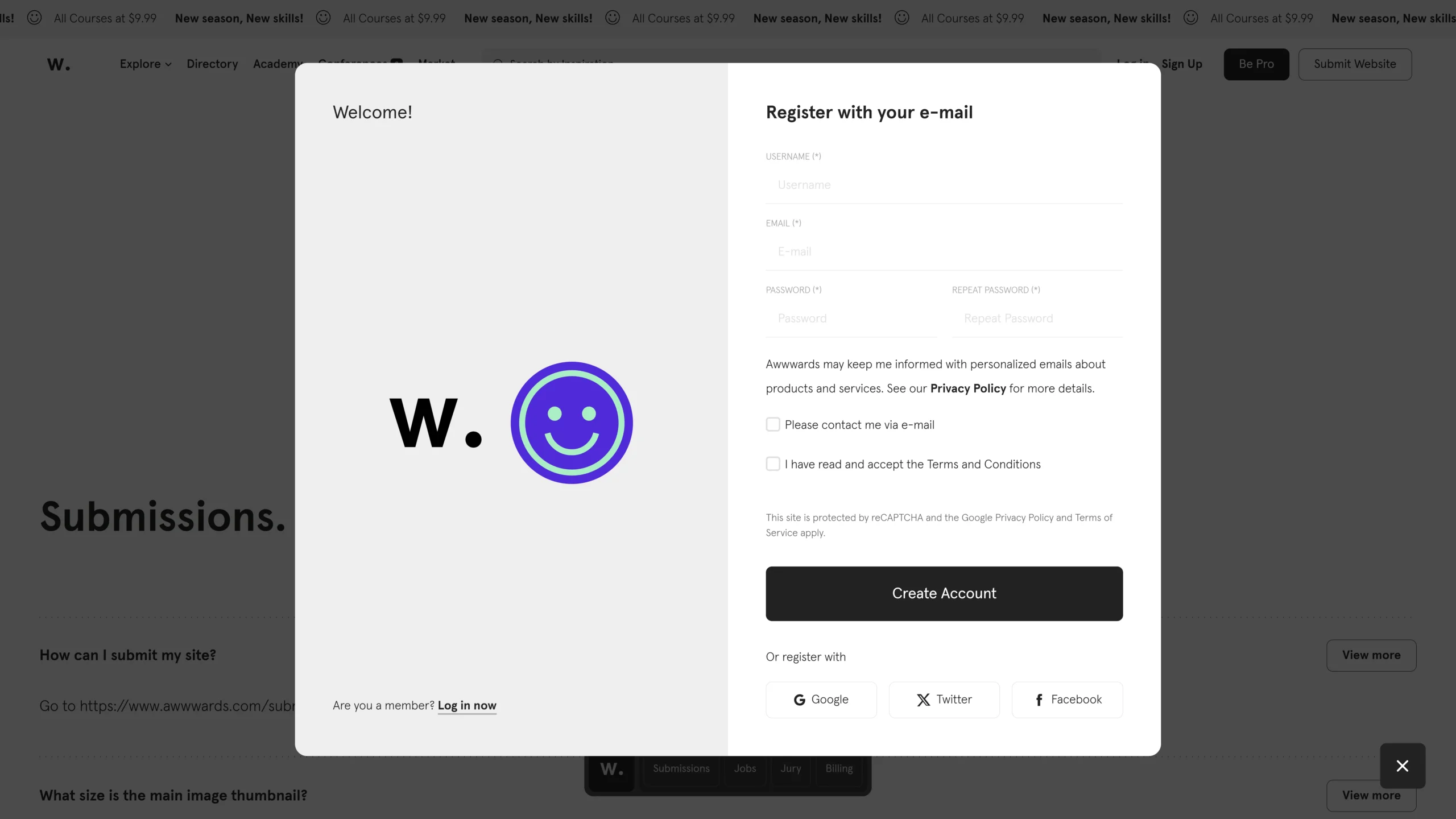 Sign Up Screen UI Design from Awwwards | Free WebP Download